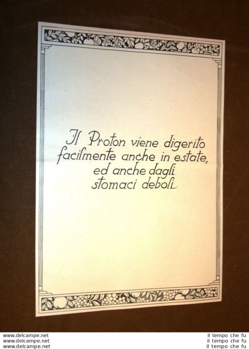 Pubblicità D'epoca Per Collezionisti Anno 1920 Ricostituente Proton - Andere & Zonder Classificatie