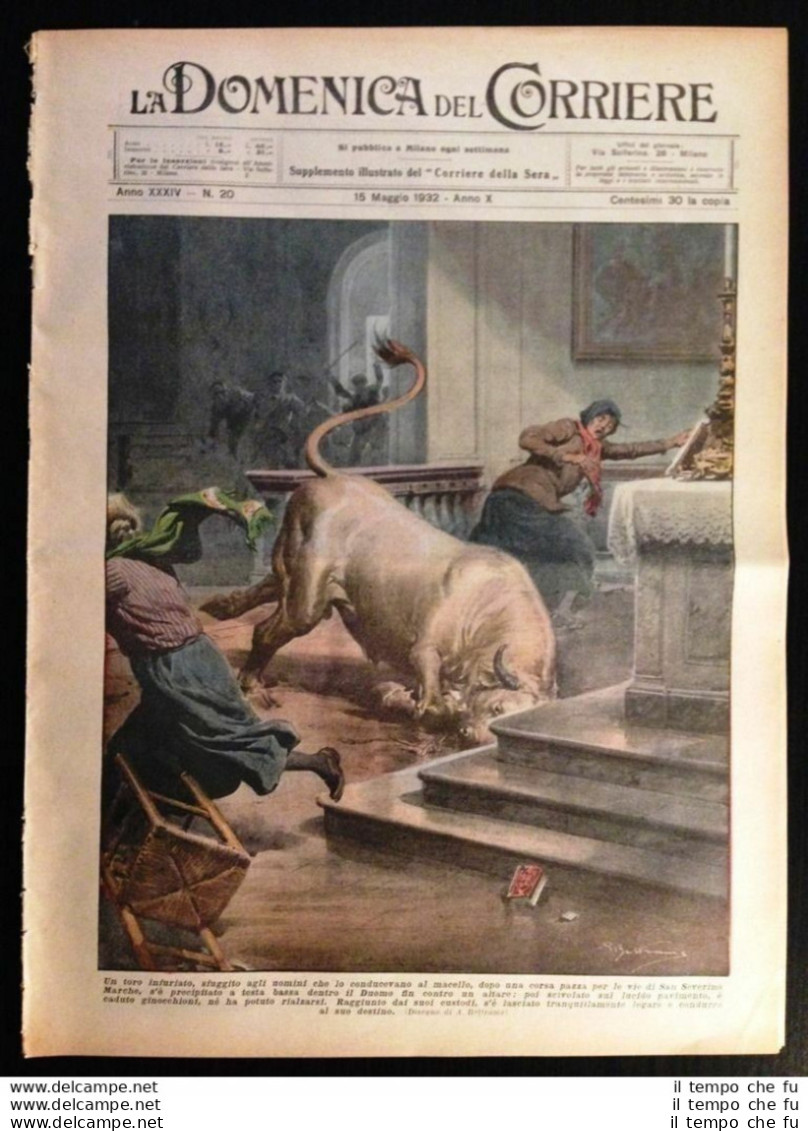 La Domenica Del Corriere 15 Maggio 1932 San Severino Kötzling Areoplano - Other & Unclassified