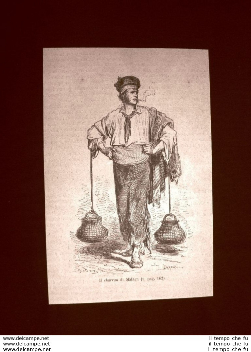 Incisione Di Gustave Dorè Del 1874 Il Charran Di Malaga Spagna - Avant 1900