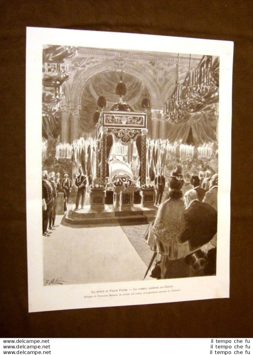 Palais De L'Élysée O Palazzo Eliseo Nel 1899 Camera Ardente Morte Félix Faure - Voor 1900