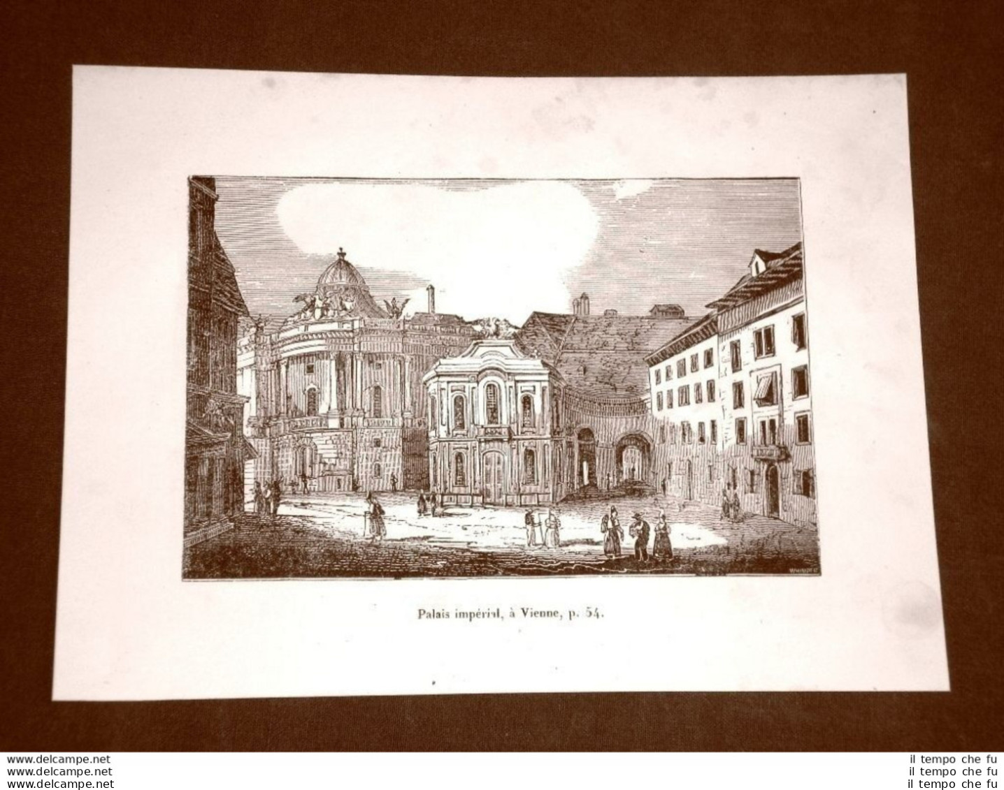 Incisione In Rame Del 1849 Veduta Del Palazzo Imperiale Di Vienna O Wien Austria - Before 1900