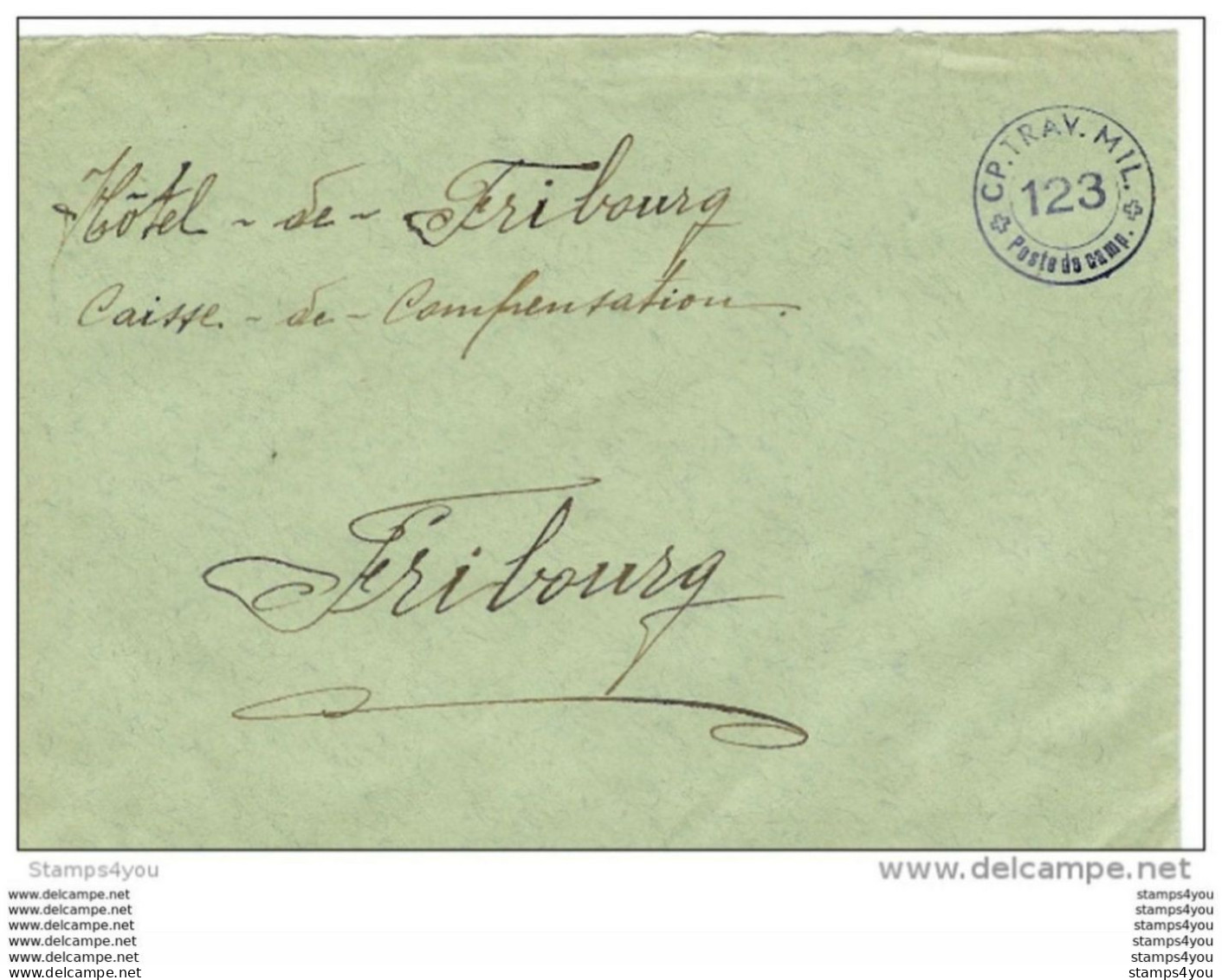 208 - 58 - Lettre Militaire Suisse Avec Cachet "CP.TRAV.MIL - Poste De Campagne" - Dokumente