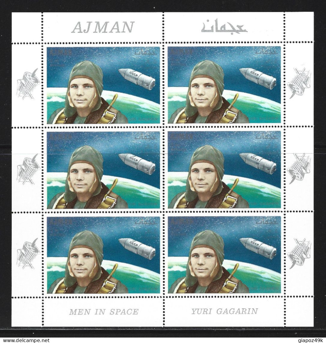 ● AJMAN 1968 ️֍ Men In Space ֍ Y. Gagarin ● E. White ● Apollo ● Bostok ● Mercury Spaceship ● 6 BF  ** X 6 ● Astronauti - Ajman