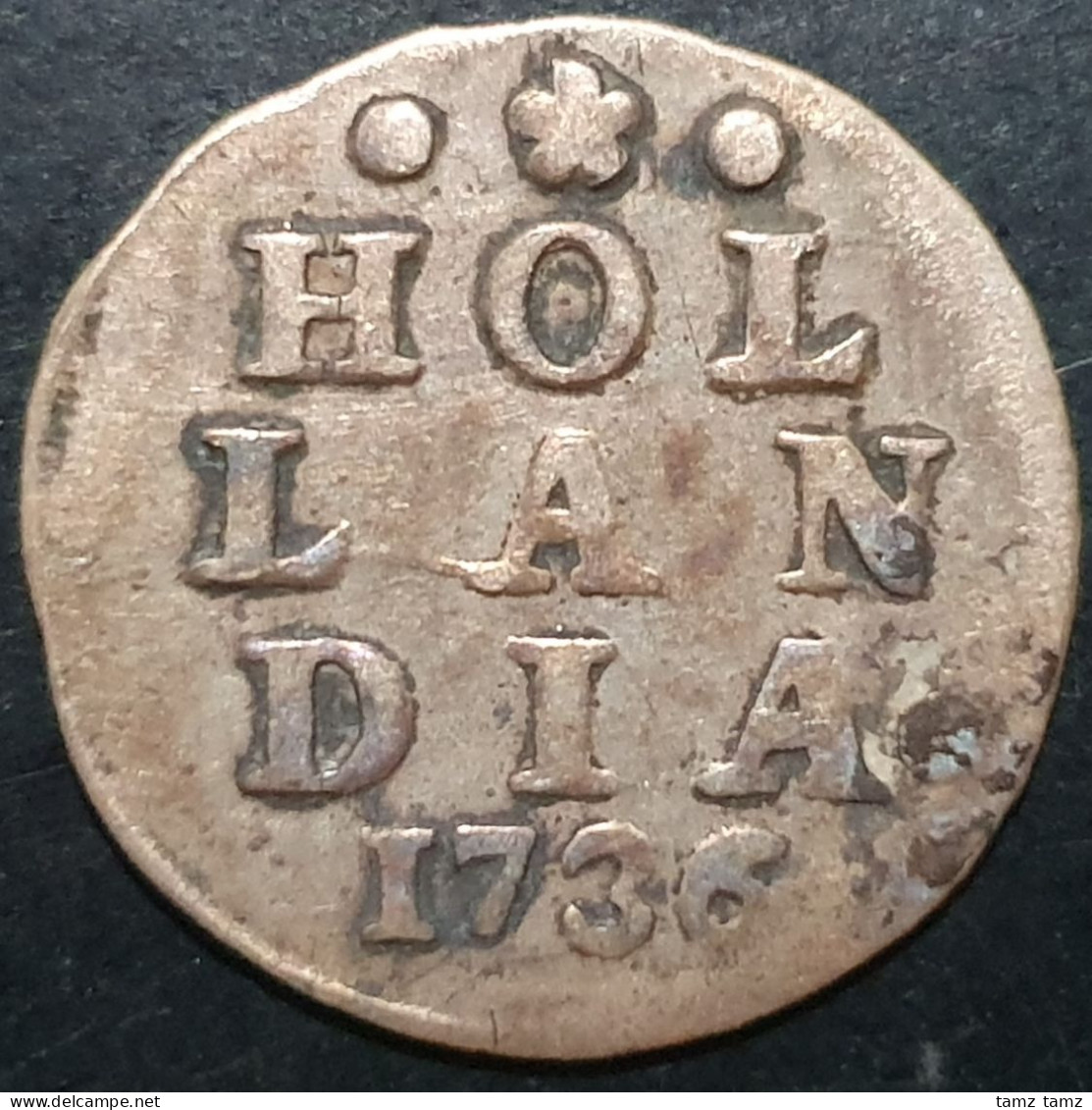 Provincial Dutch Netherlands Holland Hollandia 2 Stuiver 1736 Silver - Provincial Coinage