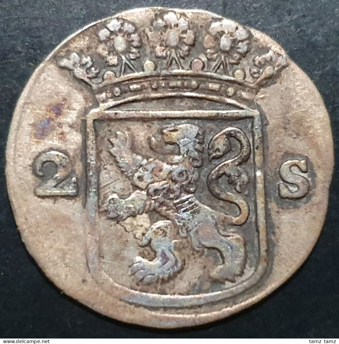 Provincial Dutch Netherlands Holland Hollandia 2 Stuiver 1736 Silver - Provincial Coinage