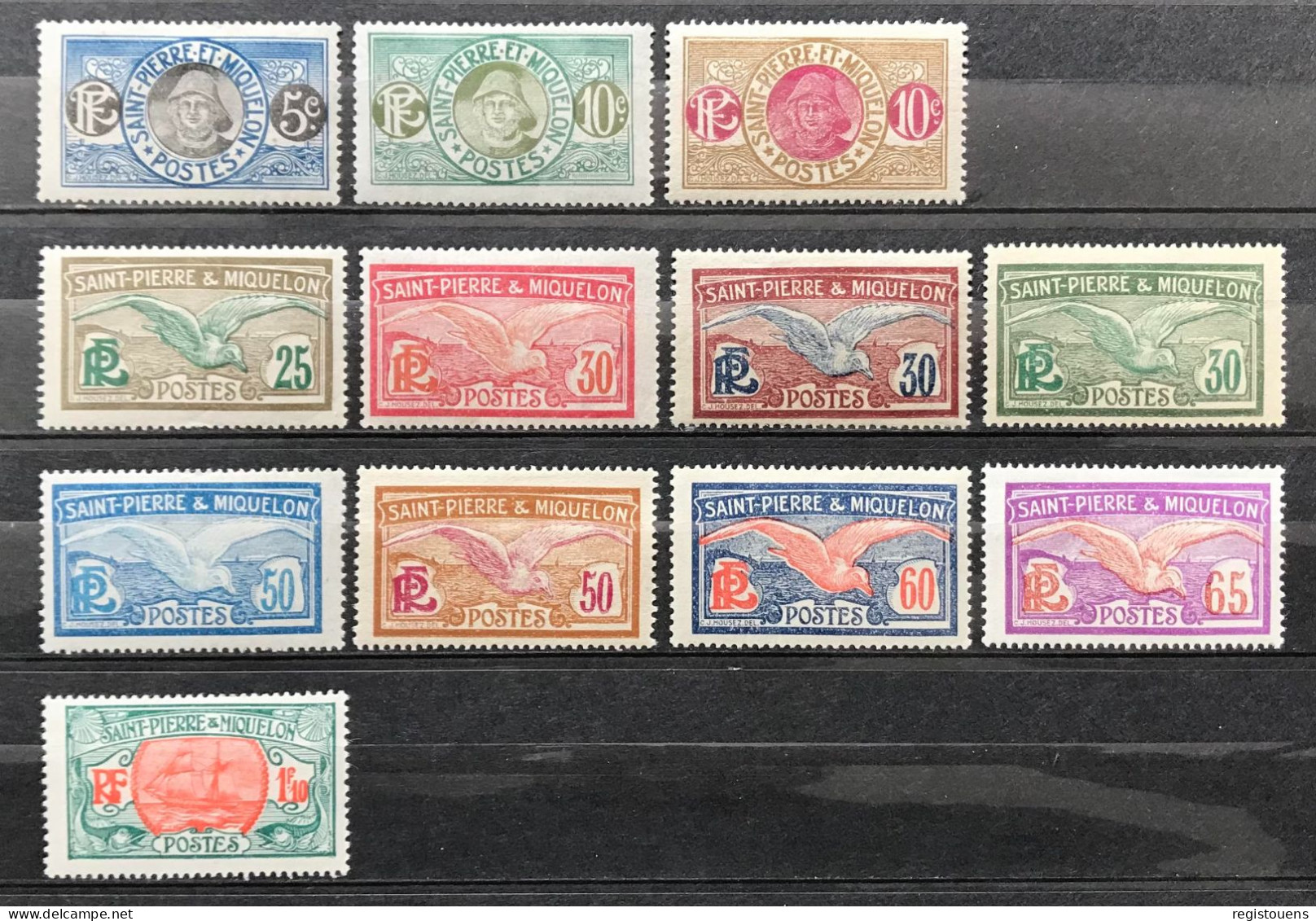 Lot De 12 Timbres Neufs* Saint Pierre Et Miquelon 1922 - Unused Stamps