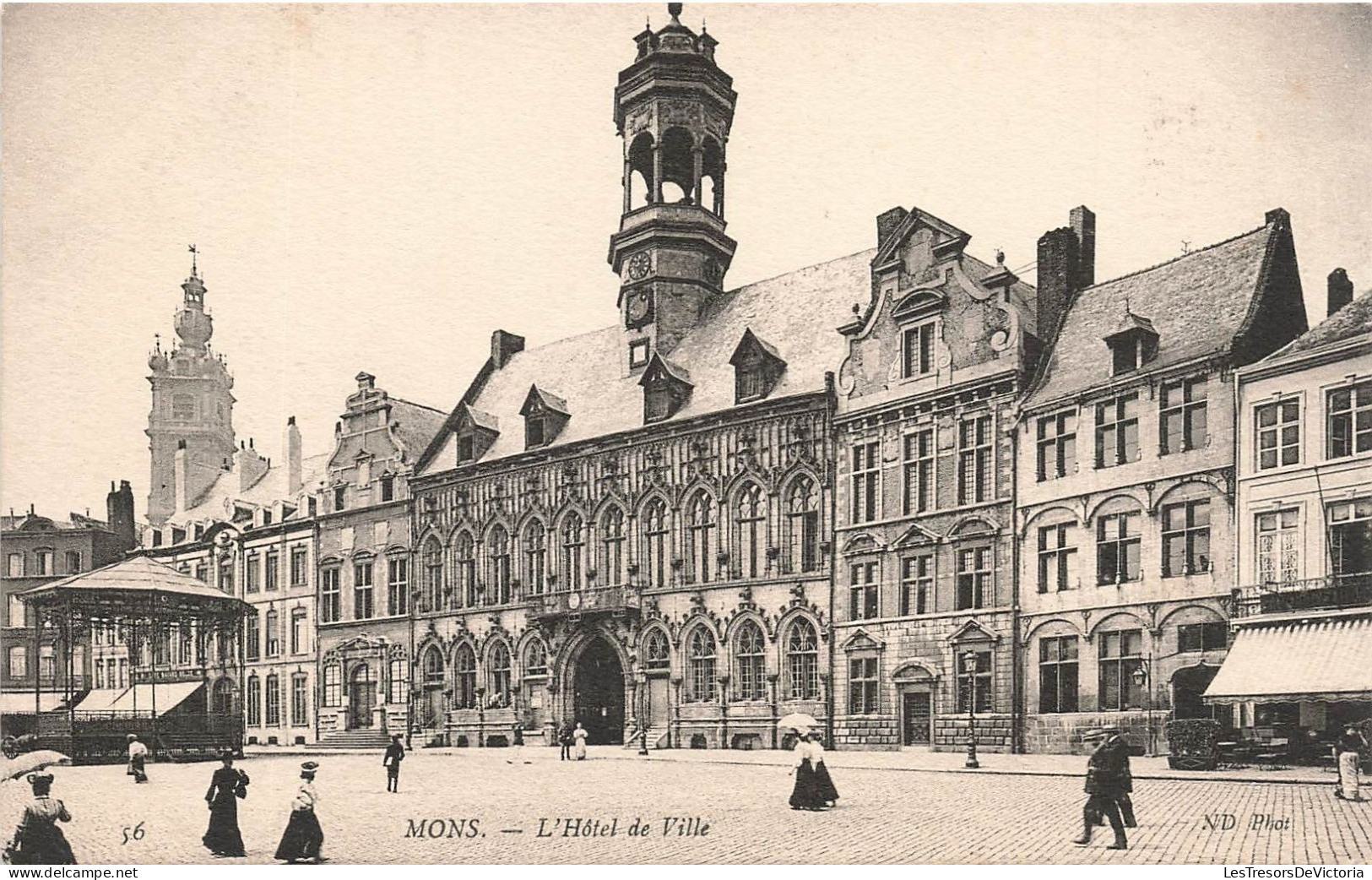 BELGIQUE - Mons - Vue Générale De L'hôtel De Ville - Animé - Carte Postale Ancienne - Mons