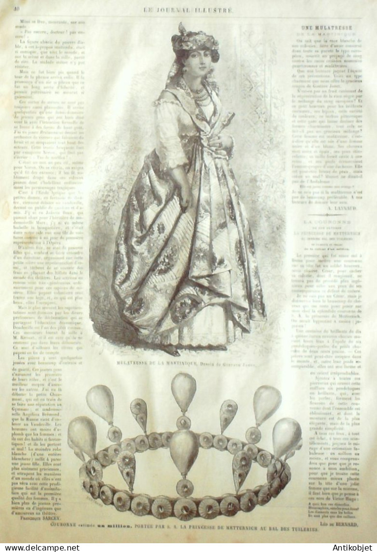 Le Journal Illustré 1865 N°51 Grasse (06) Martinique Mulatresse Princesse De Metternich - 1850 - 1899