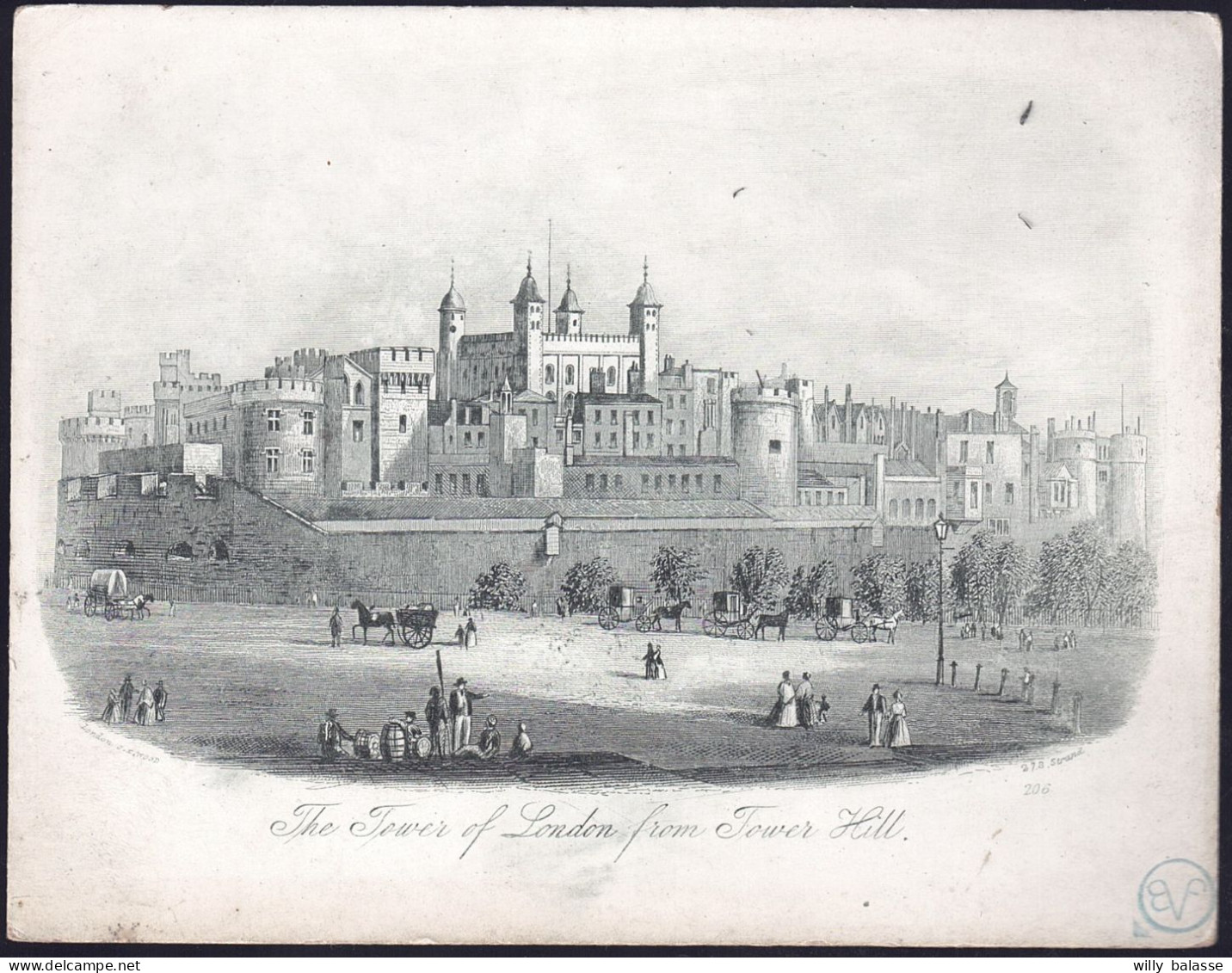 +++ CARTE PORCELAINE - Porseleinen Kaart - The Tower Of London From Tower Hill   // - Porcelaine