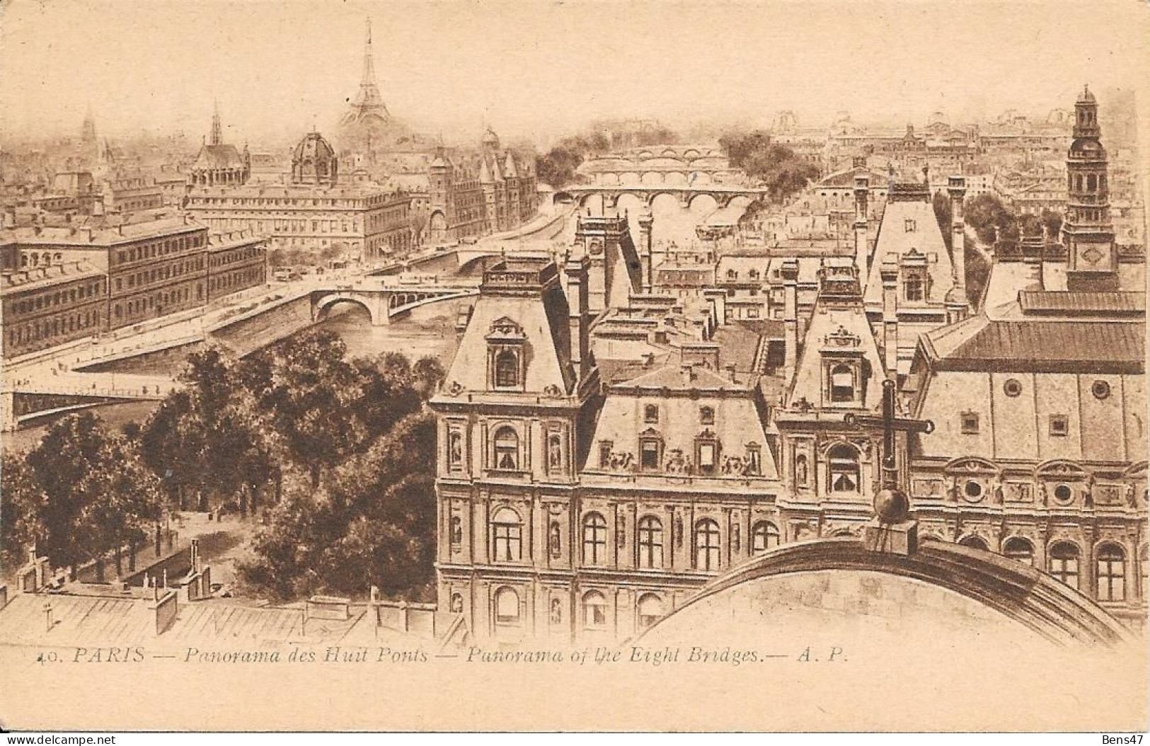 75 Paris Panorama Des Huit Ponts - De Seine En Haar Oevers