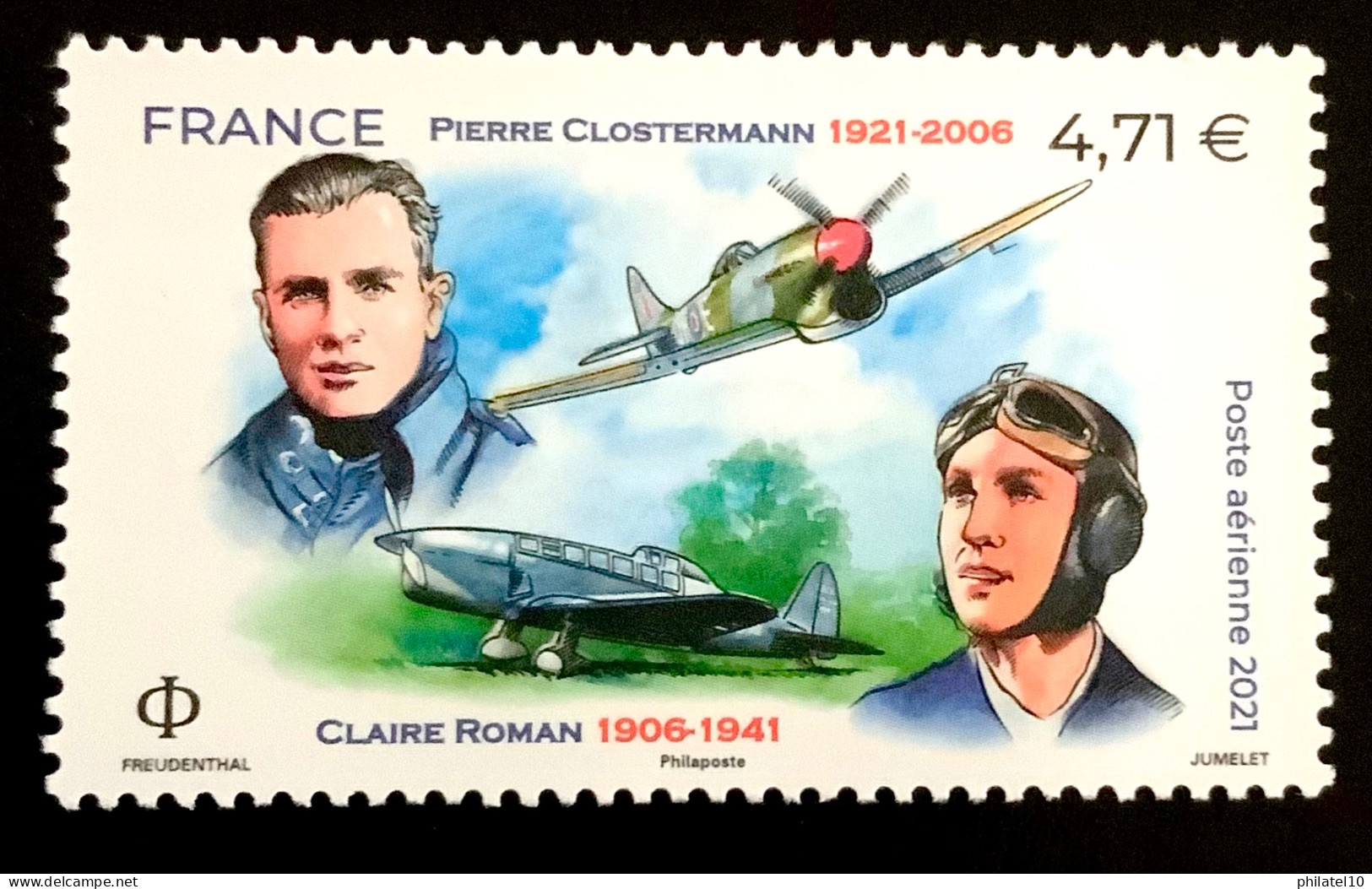 2021 FRANCE N 85 POSTE AERIENNE PIERRE CLOSTERMANN - CLAIRE ROMAN - NEUF** - 1960-.... Ungebraucht