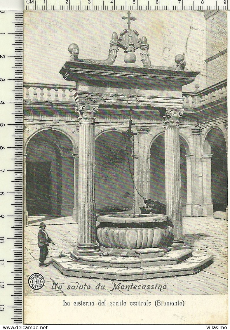 Frosinone - Montecassino - La Cisterna Del Cortile Centrale -(Bramante) - Animata - VG. 1910 - Frosinone