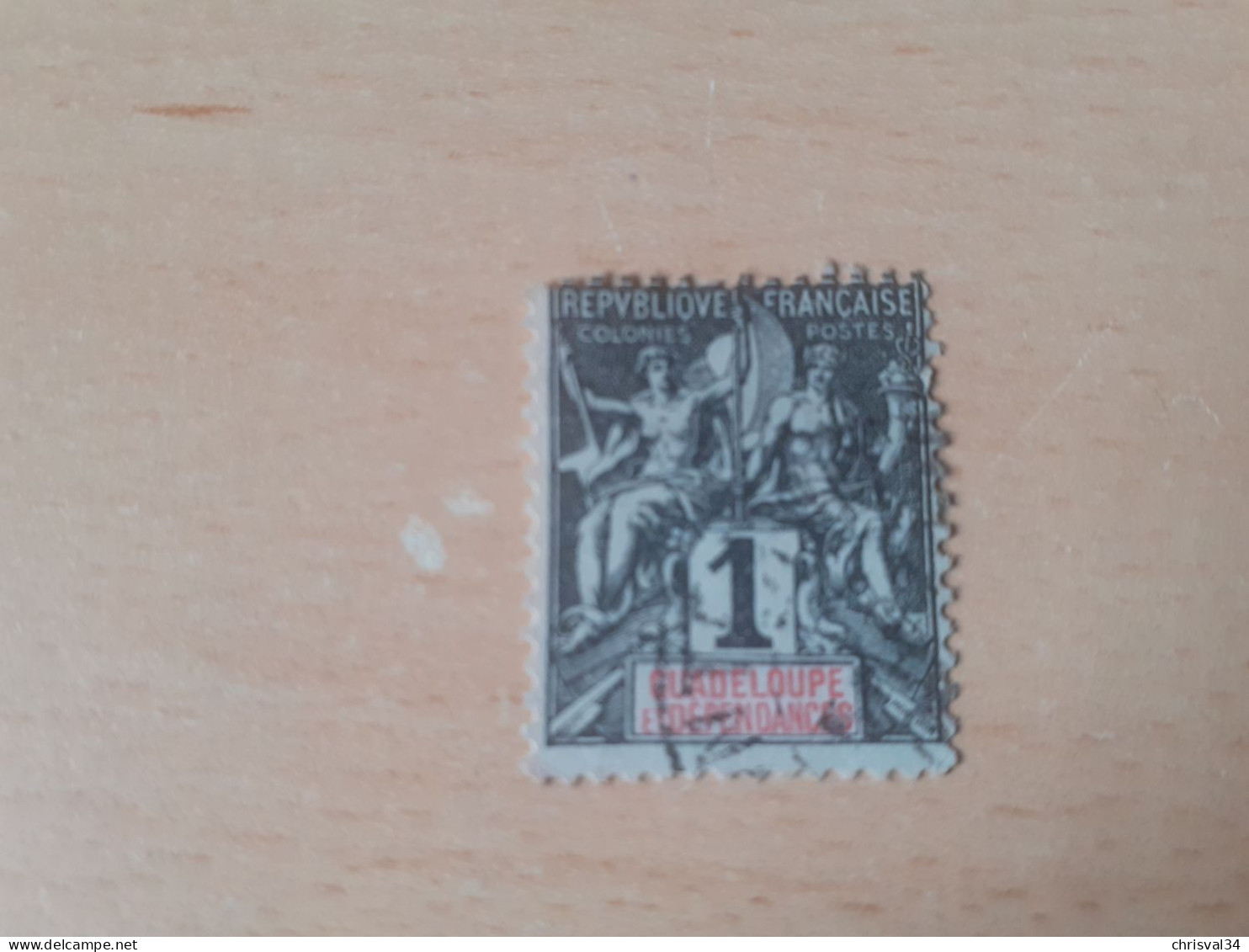 TIMBRE   GUADELOUPE       N  27      COTE  1,75   EUROS   OBLITERE - Used Stamps