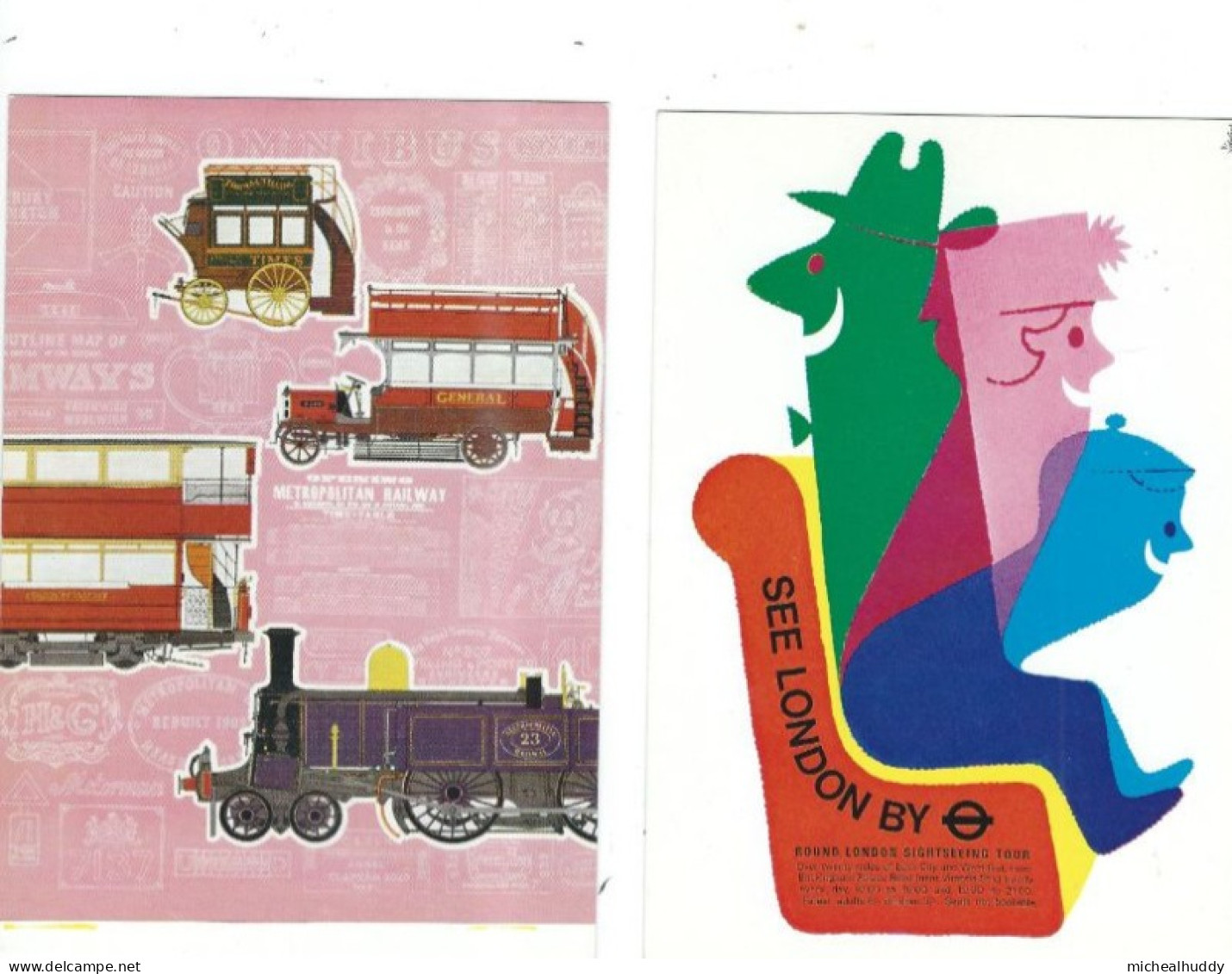 2  MORE   POSTCARDS PUBLISHED BY LONDON TRANSPORT MUSEUM  EXCUTIVE SERIES - Advertising