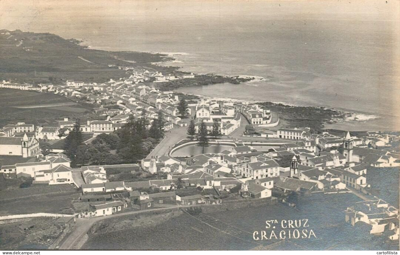 ILHA DE SANTA CRUZ, Graciosa, Açores - Vista Geral Aérea  (2 Scans) - Açores
