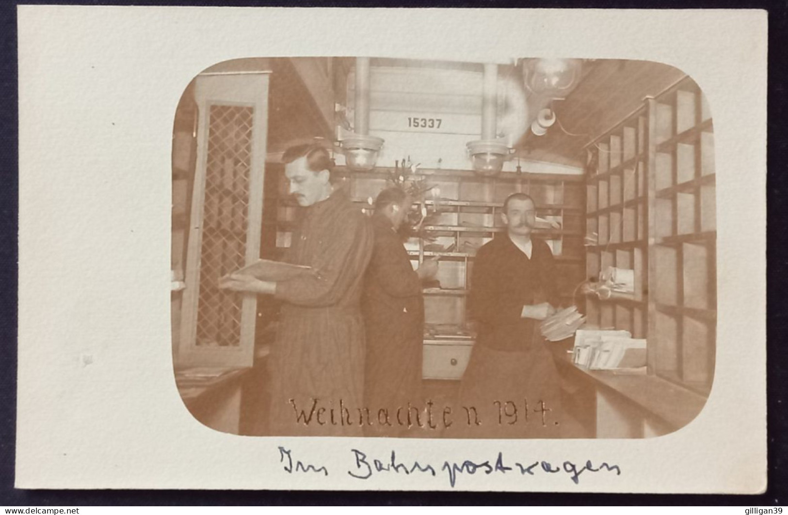 Ansichtskarte IM BAHNPOSTWAGEN 15337 - Weihnachten 1914 - Postal Services