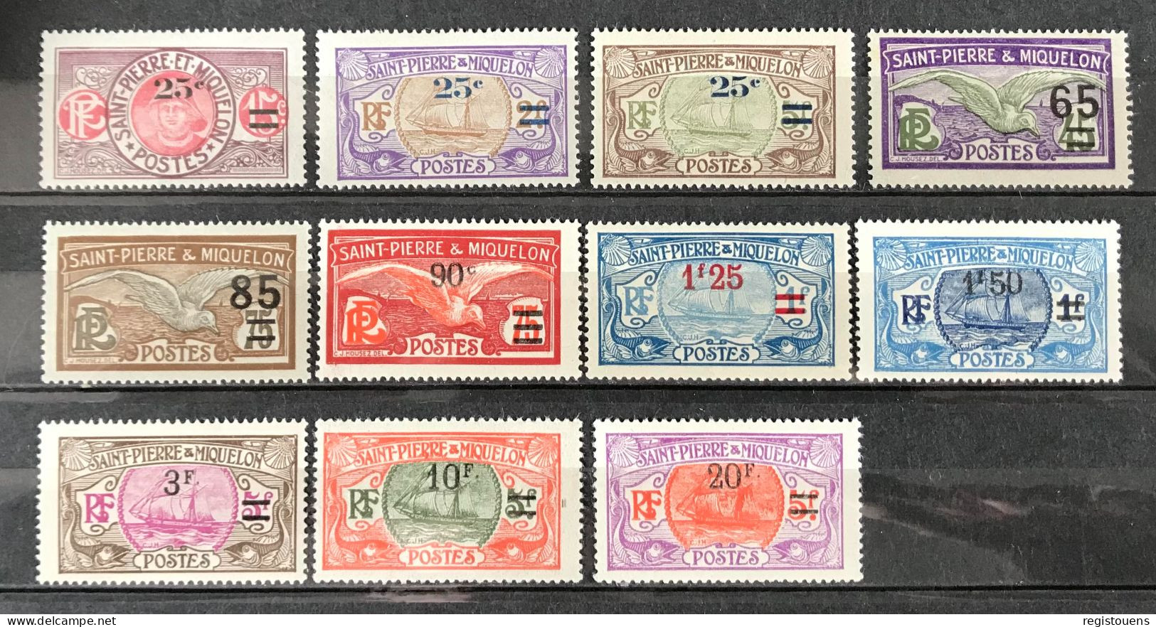 Lot De 11 Timbres Neufs* Saint Pierre Et Miquelon 1924/1927 - Unused Stamps