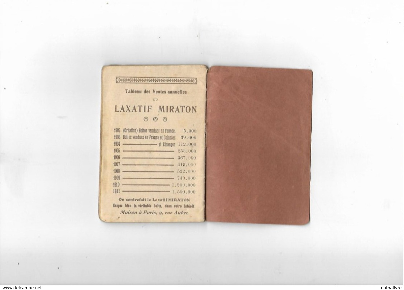 1910/20 Livret Publicitaire/ Produits Pharmaceutiques/Source Miraton à CHÂTEL GUYON - Other & Unclassified