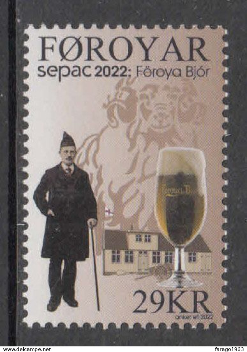 2022 Faroe Islands Local Beverages Sepac Beer Complete Set Of 1 MNH @ BELOW FACE VALUE - Faroe Islands