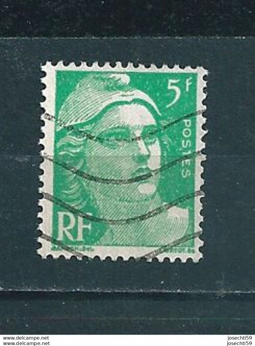 N° 809 Marianne De Gandon  5 Frs Vert Clair Timbre France Oblitéré 1948 - Oblitérés