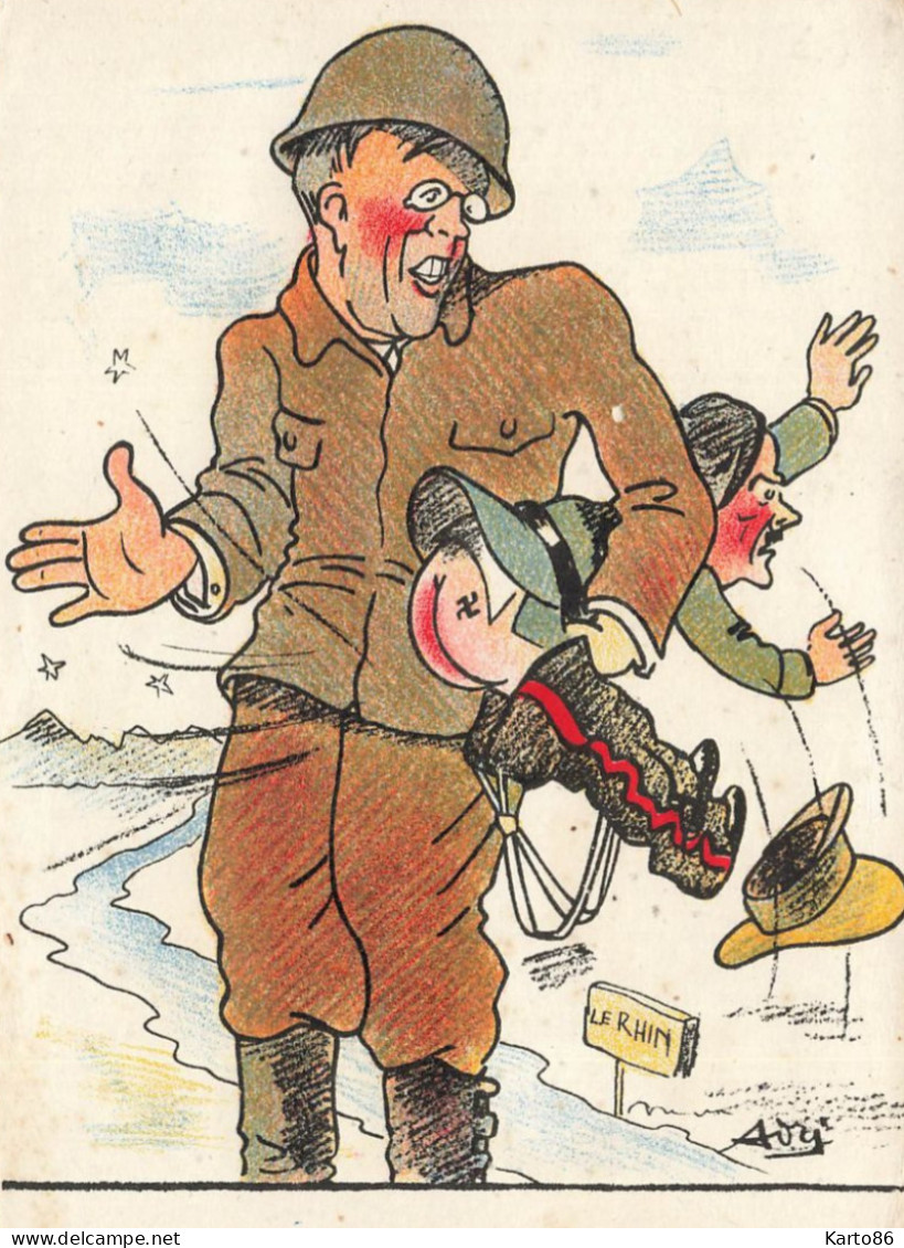 WW2 Guerre 39/45 War * CPA Illustrateur Satirique * La Fessée ! * Hitler Nazi Nazisme Croix Gammée - Guerre 1939-45