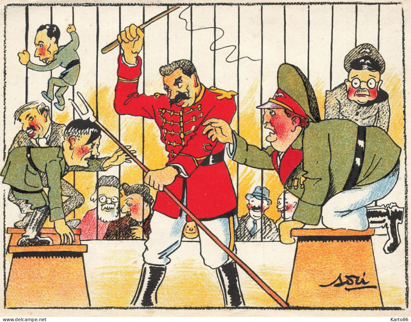 WW2 Guerre 39/45 War * CPA Illustrateur Satirique * Le Dompteur ! * Hitler Nazi Nazisme Croix Gammée Cirque Circus - Guerre 1939-45