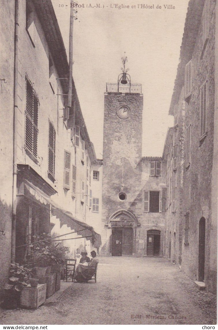 06 - BIOT - L'EGLISE ET L'HOTEL DE VILLE - Biot