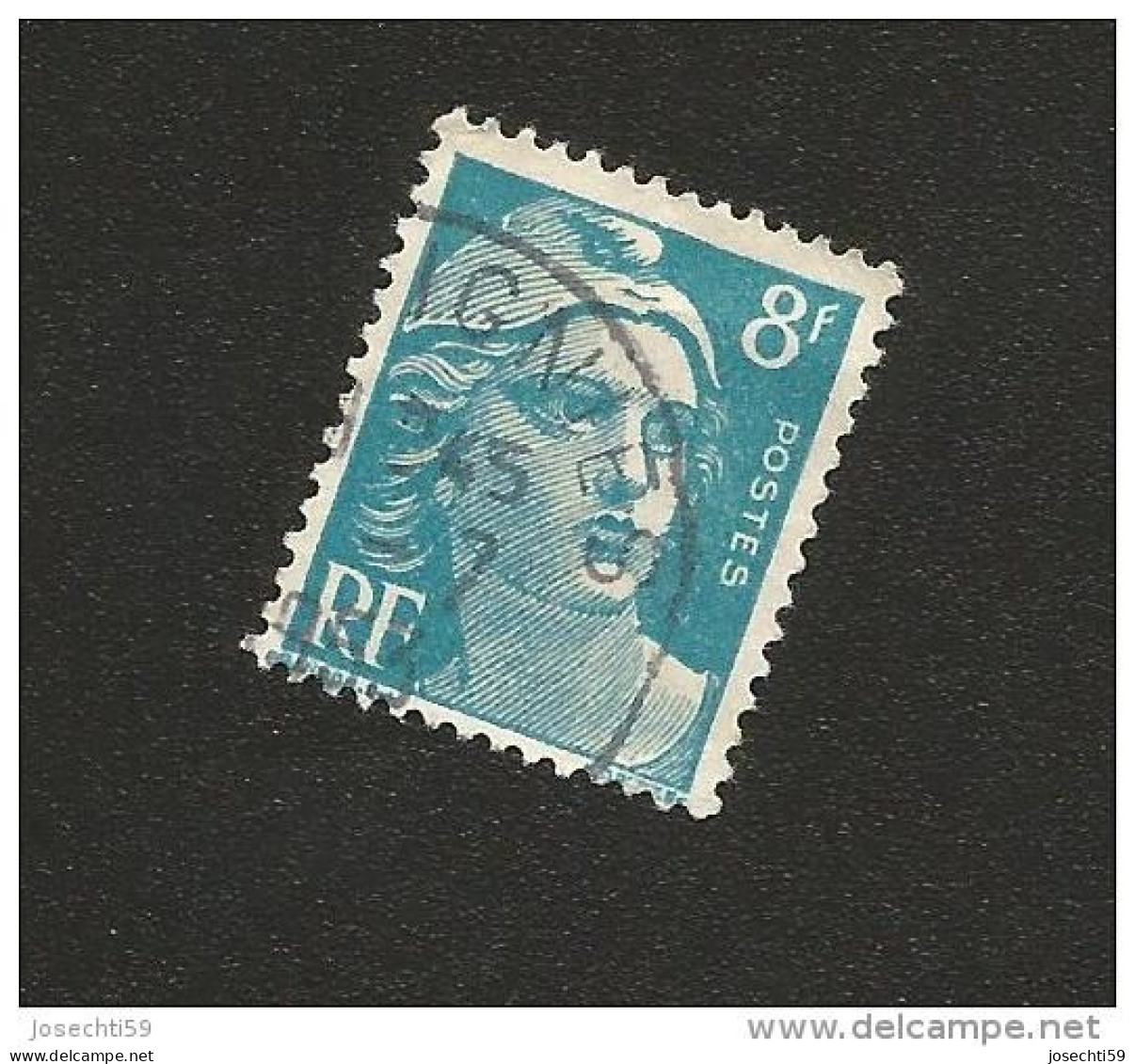 N° 810 Marianne De Gandon 8 Frs 1948 Bleu Clair  Timbre France Oblitéré - 1945-54 Marianne De Gandon