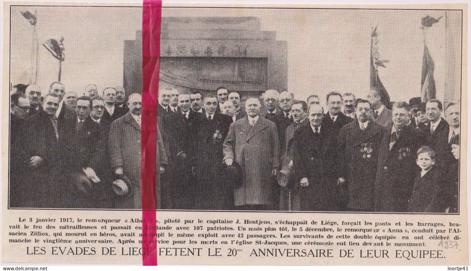 Liège - 20° Anniversaire De L'équipe Des évadés - Orig. Knipsel Coupure Tijdschrift Magazine - 1937 - Non Classés