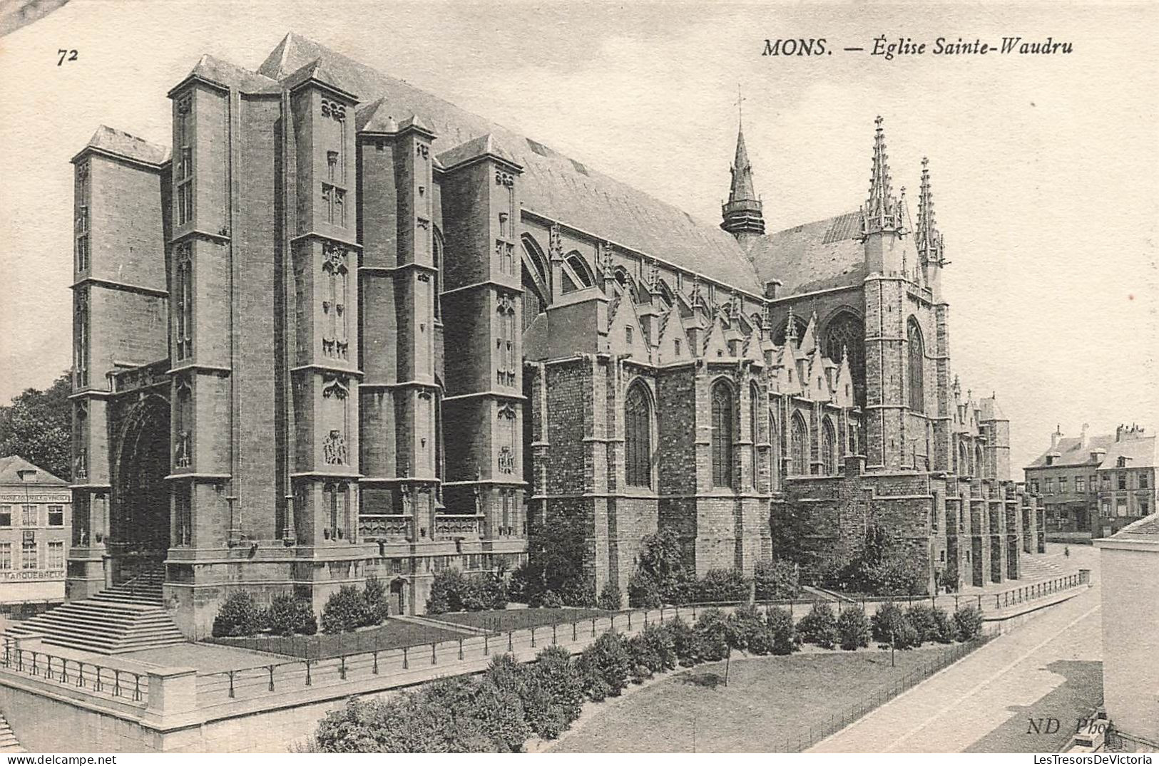 BELGIQUE - Mons - Vue Générale De L'église Sainte Waudru - Carte Postale Ancienne - Mons