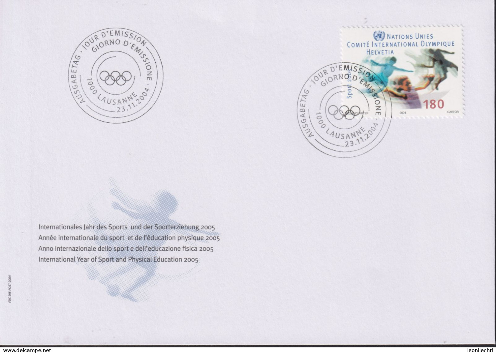 2004 Schweiz, IOK Zum:CH 4, NATIONS UNIES COMITÉ INTERNATIONAL OLYMPQUE HELVETIA - Dienstzegels