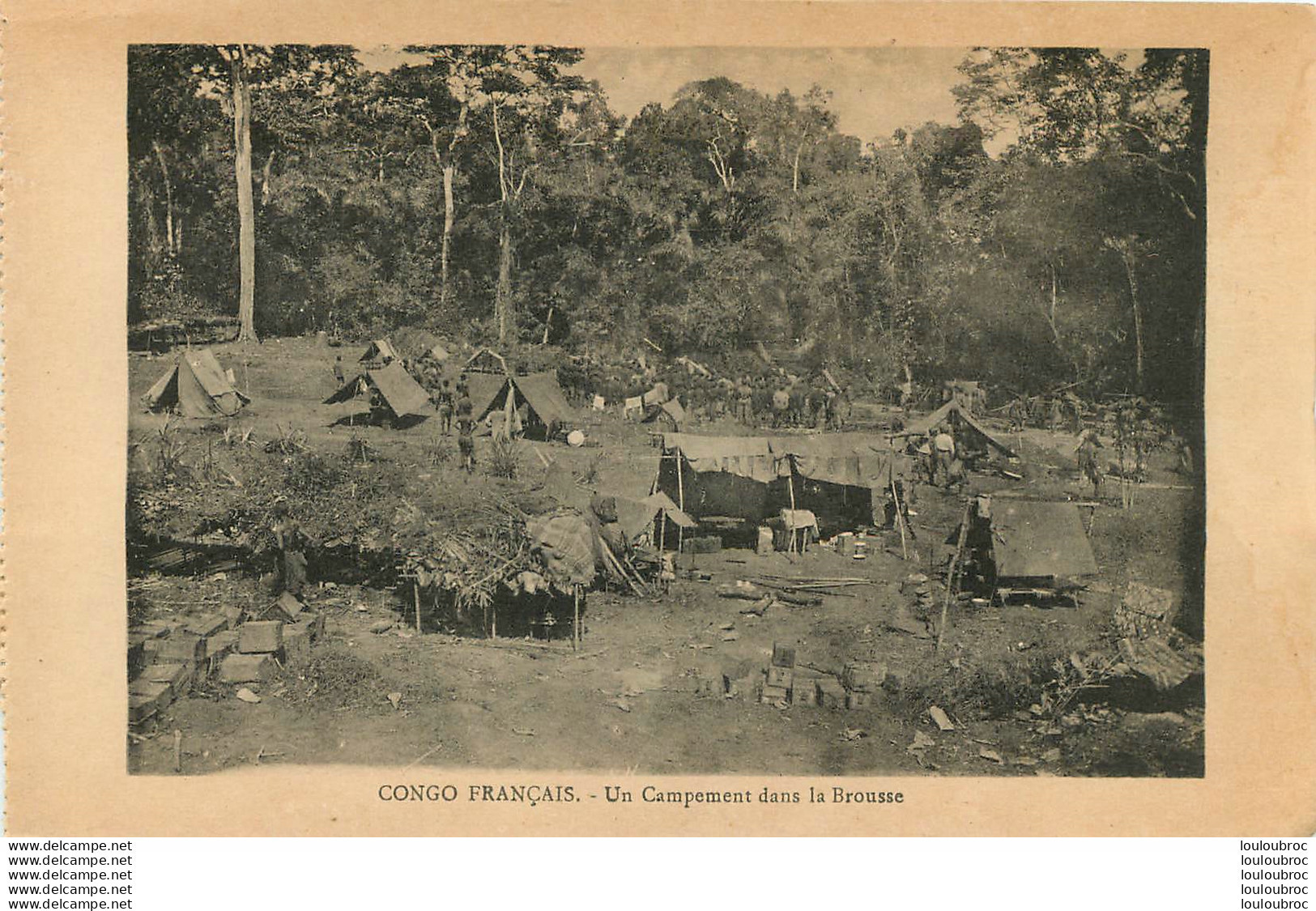 CONGO FRANCAIS UN CAMPEMENT DANS LA BROUSSE COLLECTION J.F. - French Congo