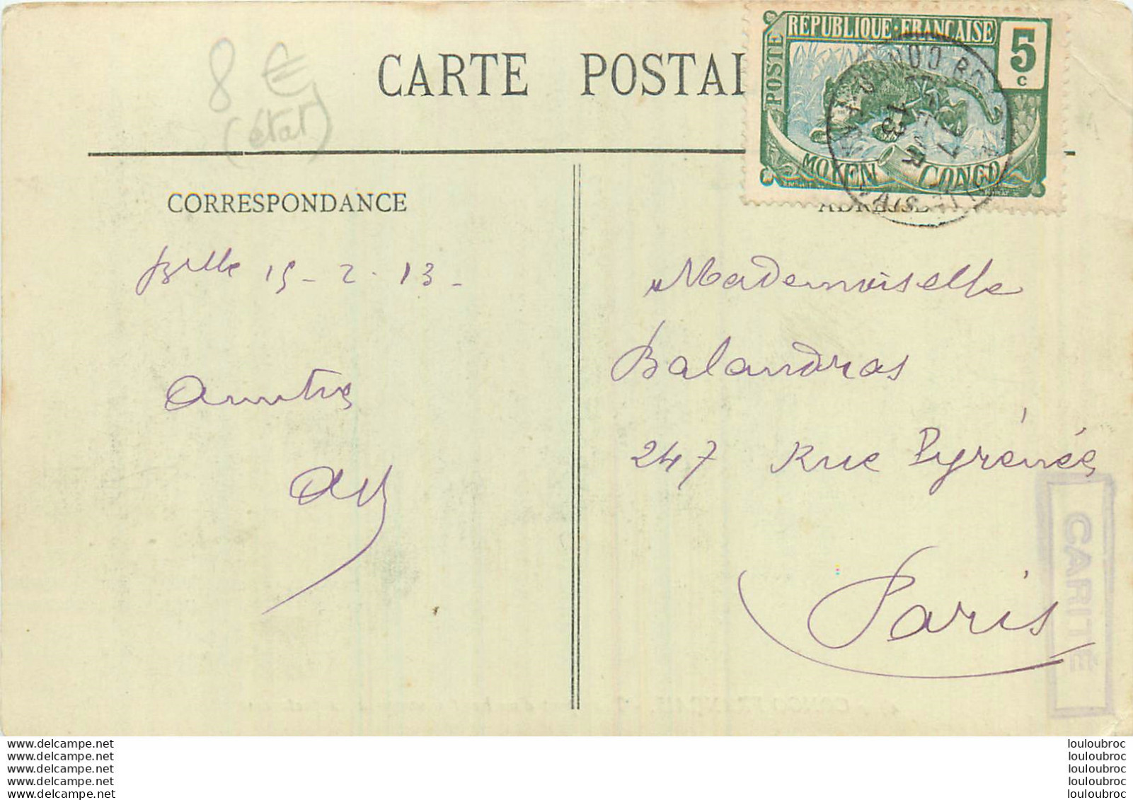 CONGO FRANCAIS TRANSPORT D'UN BOEUF SAUVAGE A LA FACTORERIE COLLECTION J.F. - Congo Français