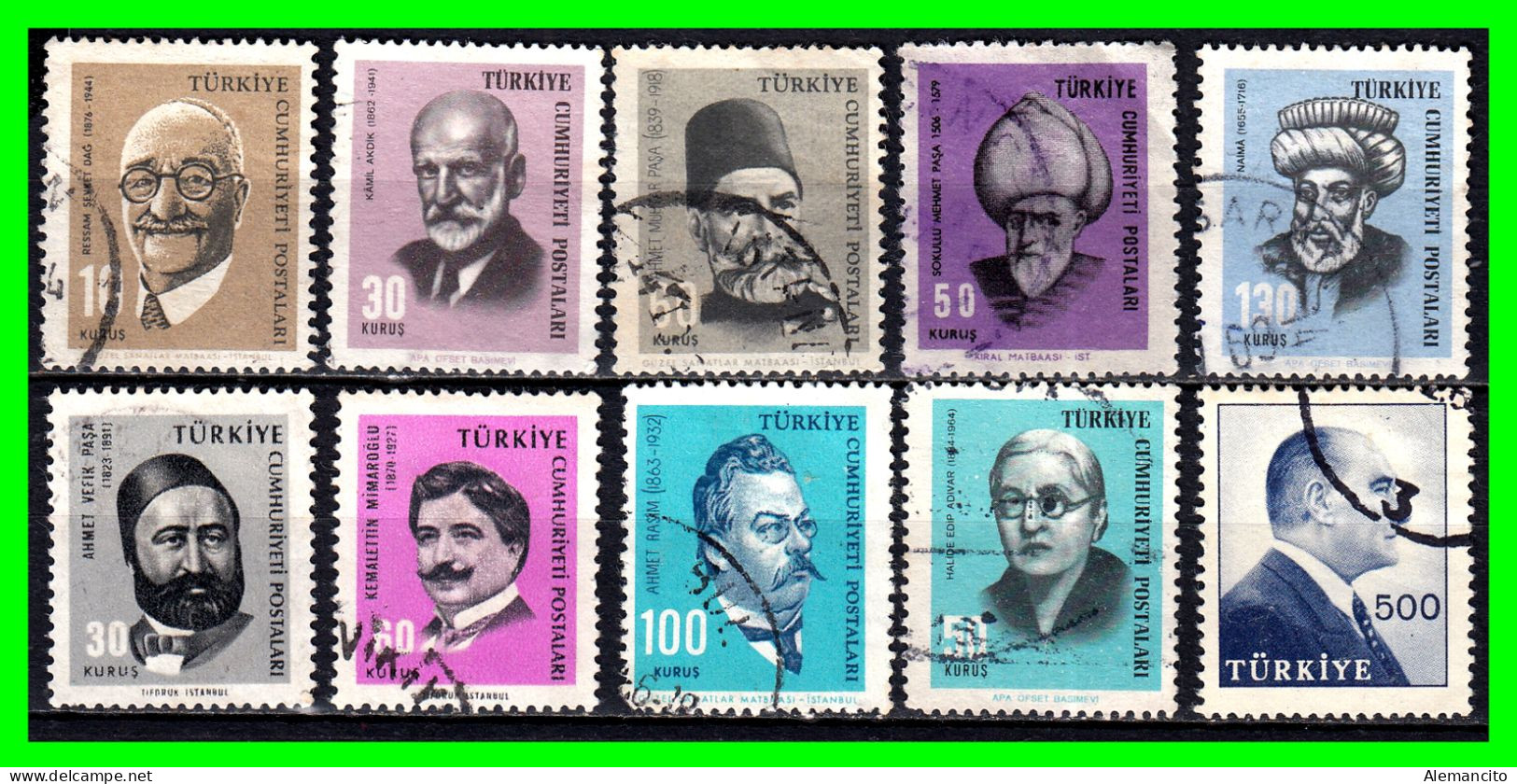TURKIA ( EUROPA )  SELLOS DIFERENTES  AÑOS Y VALORES .TEMATICA PERSONAJES - Used Stamps