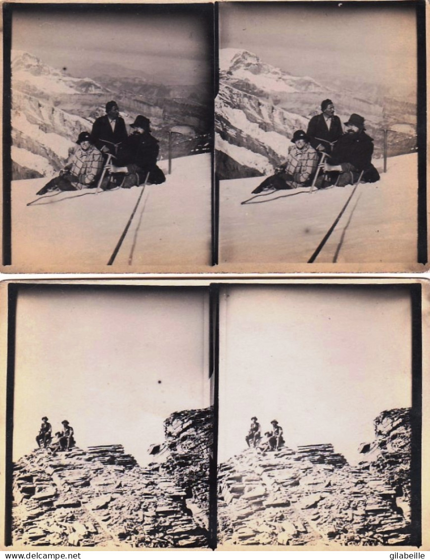 ALPINISME - Lot 2 Cartes Photo Stereoscopique - Mountaineering, Alpinism