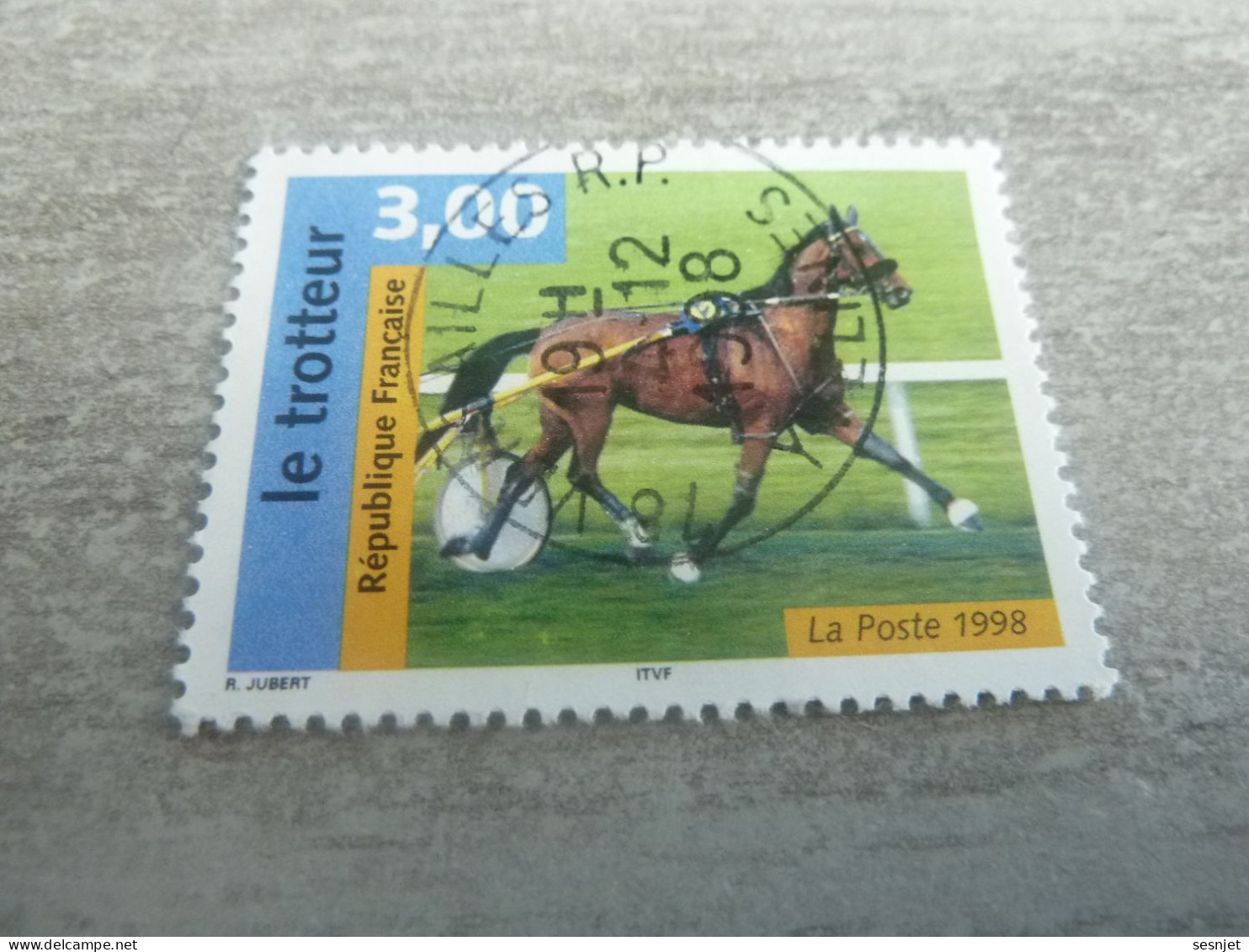 Le Trotteur - Chevaux - 3f. - Yt 3183 - Multicolore - Oblitéré - Année 1998 - - Paarden