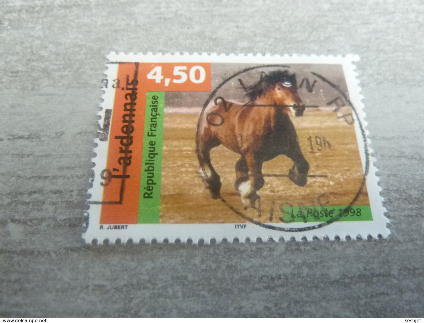 L'Ardennais - Chevaux - 4f.50. - Yt 3185 - Multicolore - Oblitéré - Année 1998 - - Pferde