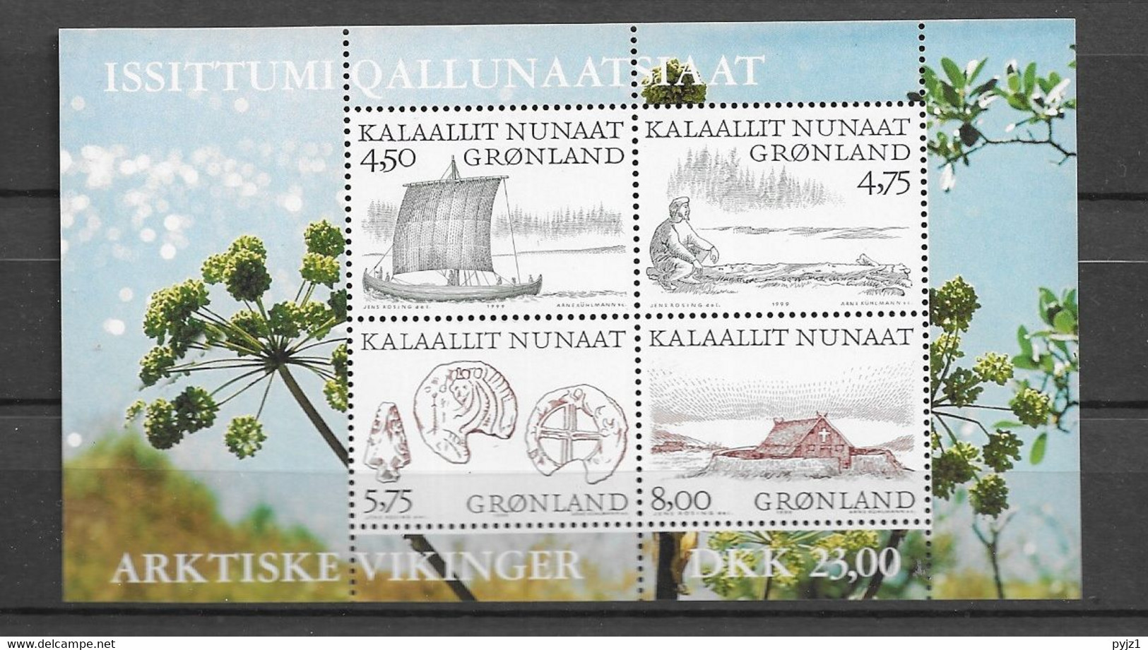 1999 MNH  Greenland, Block 17 Postfris** - Blocks & Kleinbögen