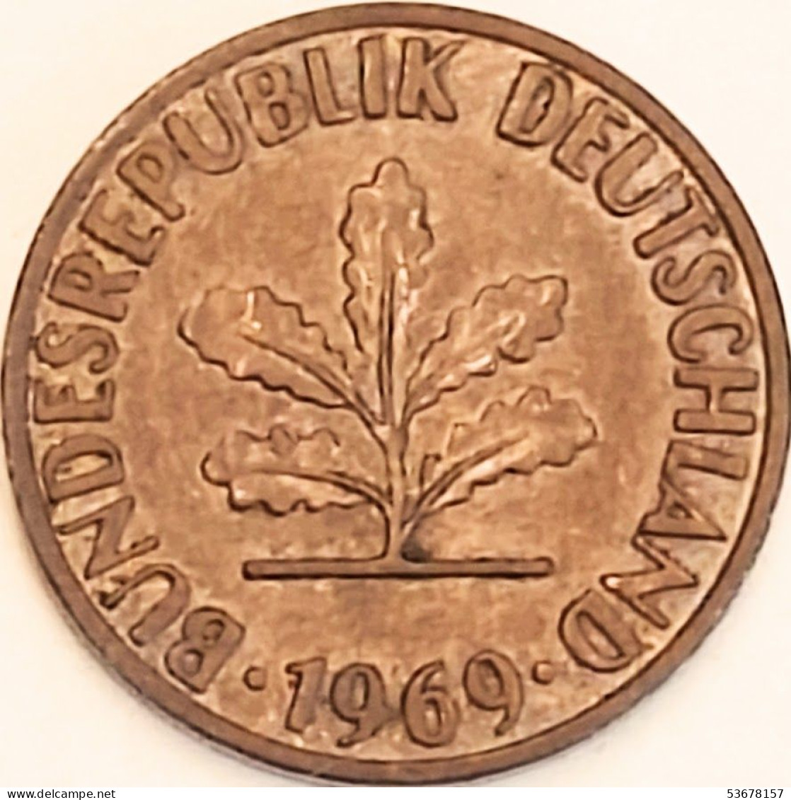 Germany Federal Republic - Pfennig 1969 D, KM# 105 (#4454) - 1 Pfennig