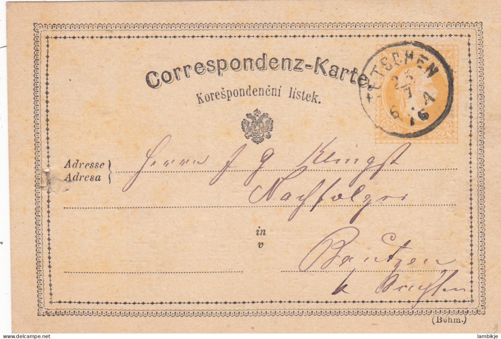 Österreich Privat Postkarte 1876 - Briefe U. Dokumente