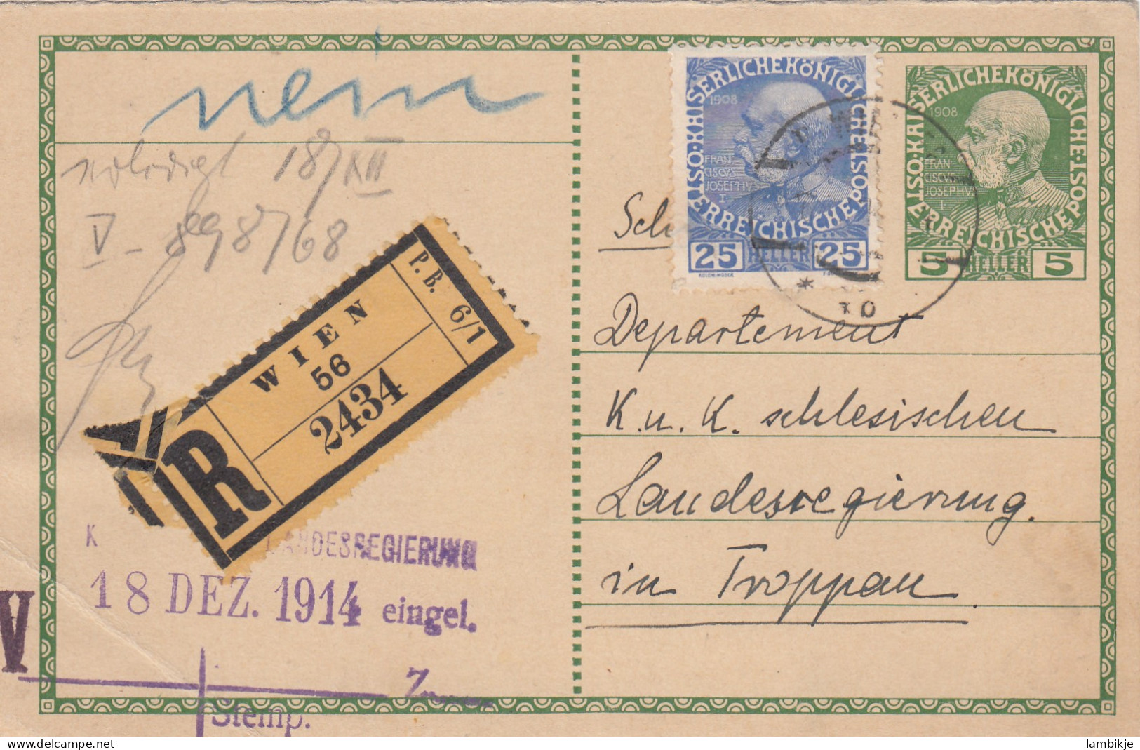 Österreich R Postkarte 1914 - Covers & Documents