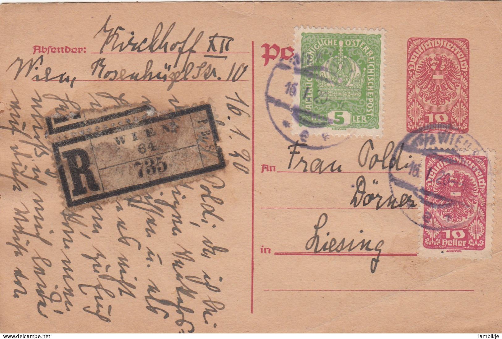 Österreich R Postkarte 1920 - Lettres & Documents