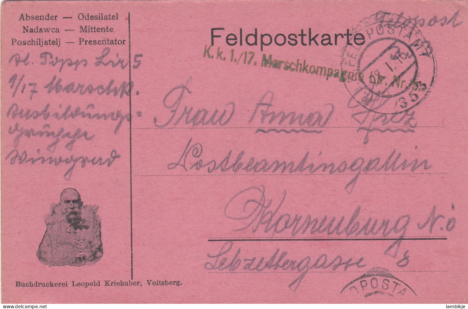 Österreich Postkarte Feldpost 1916 - Brieven En Documenten