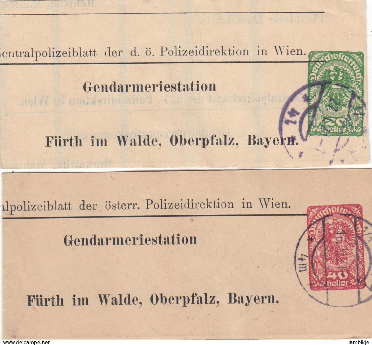 Österreich 2 Wrappers Circa 1920 - Brieven En Documenten