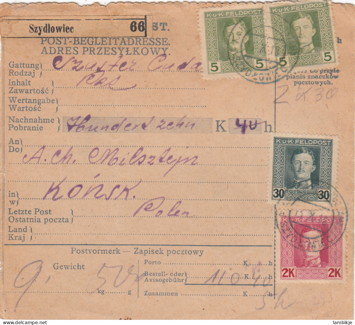 Österreich KuK Begleitadresse 1915 - Lettres & Documents