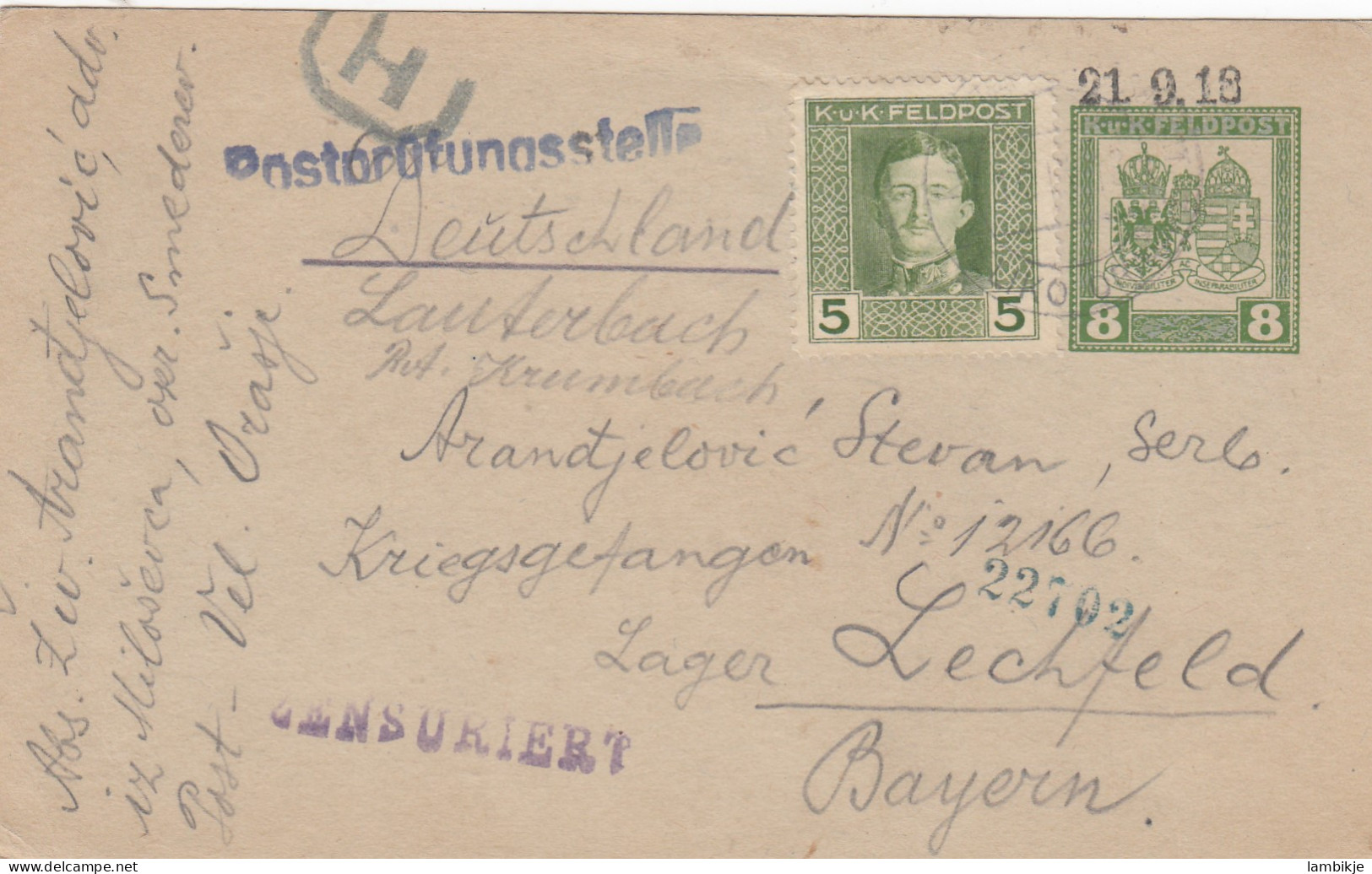 Österreich KuK Postlkarte 1918 - Briefe U. Dokumente