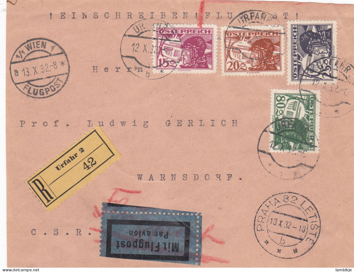 Österreich Brief(nur Vorseite) Luftpost 1932 - Briefe U. Dokumente
