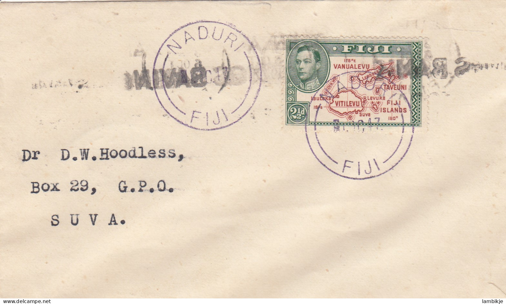 GB Colonies Fiji Islands Cover 1947 - Fidschi-Inseln (...-1970)