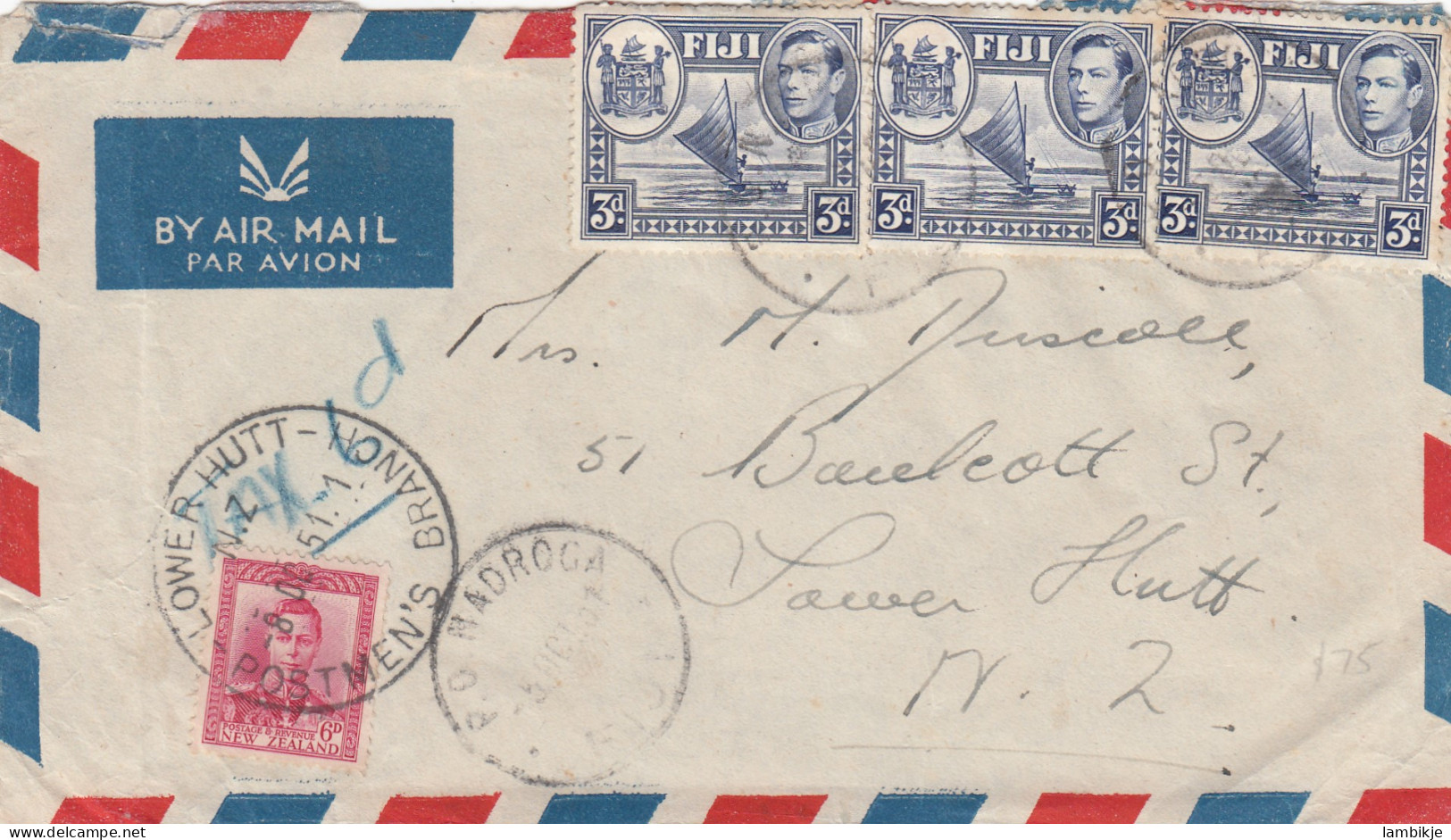 GB Colonies Fiji Islands Cover 1951 - Fidschi-Inseln (...-1970)