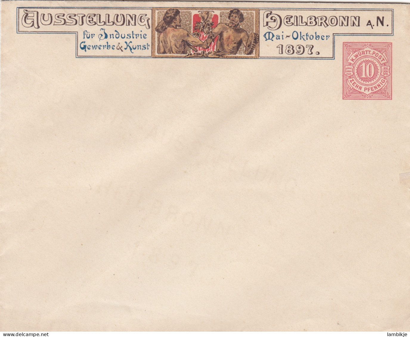 AD Württemberg Brief 1897 Austellung Heilbronn (klappe Geklebt) - Autres & Non Classés